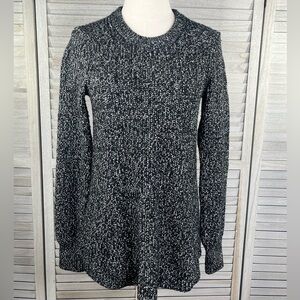 ATHLETA Sierra Chunky Crewneck Sweater Marled Black & White-Small